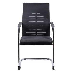 Scaun vizitator din mesh cu cadru tip sanie OFF 807 negru