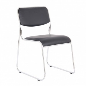 Scaun vizitator Eco, negru/bej, 40x43x76 cm