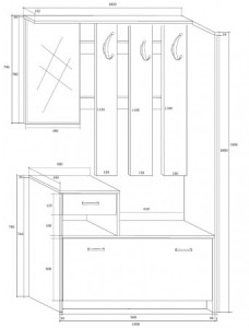 Set Mobilier Hol Filio, culoare Stejar Alb cu usi albe - Img 3