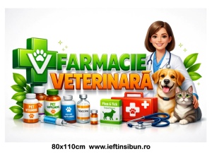 Banner Farmacie Veterinară Personalizat 80×110 cm