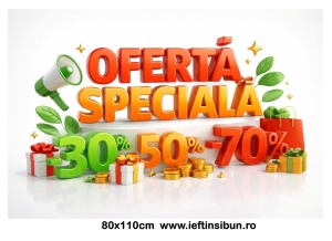 Banner Personalizat Reduceri / Promoții / Lichidare Stoc 80×110 cm