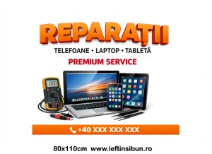 Banner "Reparații Telefoane-Service GSM" – Personalizat, 80 × 110 cm