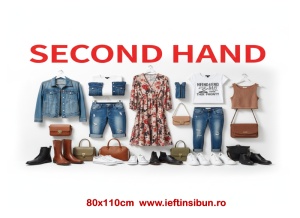 Banner "Second-Hand" magazin de haine, 80x110 cm