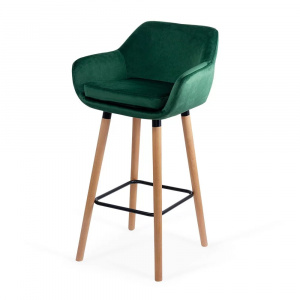 Scaun Bar cu sezut catifea si cadru lemn fag Abs1271 Verde