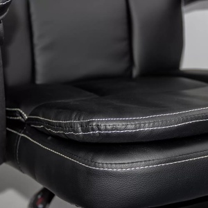 Scaun de birou din piele ecologică si suport picioare OFF 341 negru