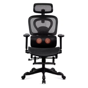 Scaun de birou ergonomic cu masaj lombar, încălzire, rabatare 135° și suport pentru picioare SYYT 9522 negru - Img 3