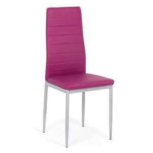 Scaun de bucatarie tapitat, piele eco, picioare cromate MOV buc 263