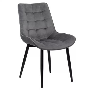 Scaun Living din GRI Inchis catifea si cadru metalic, Buc206