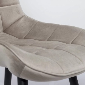Scaun living din catifea si cadrul metalic BUC 206 bej