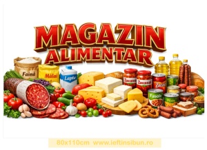 Banner „Magazin Alimentar” – personalizabil, 80×110 cm