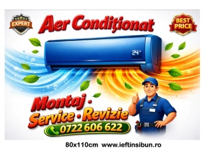 Banner Aer Condiționat – Montaj, Service, Revizie 80×110 cm Personalizat