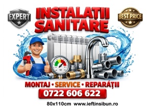 Banner Instalații Sanitare Personalizat 80×110 cm