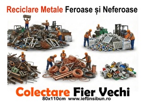 Banner "Reciclare metale feroase și Neferoase" Personalizabil 80X110 cm