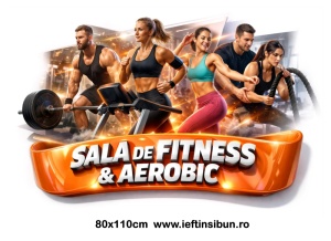 Banner Sală de Fitness și Aerobic Personalizat 80×110 cm