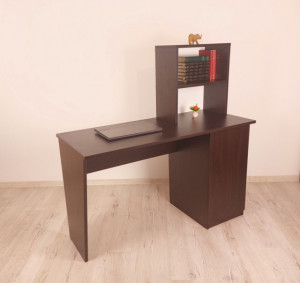 birou de lucru wenge cu rafturi si dulap 6028