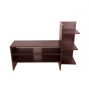 Comoda TV cu rafturi pe o laterala, Wenge, model 6032