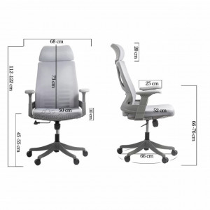 SCAUN ERGONOMIC DIN MESH CU SUPORT LOMBAR SI TETIERA SYYT 9514 GRI