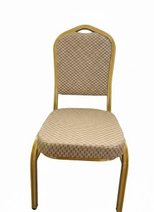 Scaun de conferință crem cu cadru auriu – model RKB063