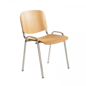Scaun de conferință/vizitator cadru CROMAT, model Taurus Lemn