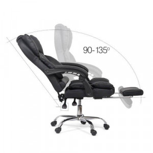 Scaun directorial cu suport de picioare OFF 415 negru, 