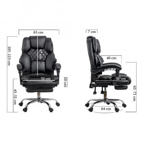 Scaun directorial cu suport picioare, OFF411  Negru