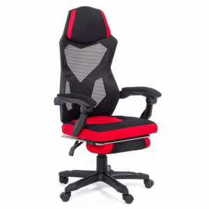 Scaun gaming cu suport de picioare OFF 304 albastru/rosu
