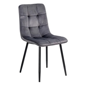 Scaun living din catifea cu cadru metalic BUC 211 gri