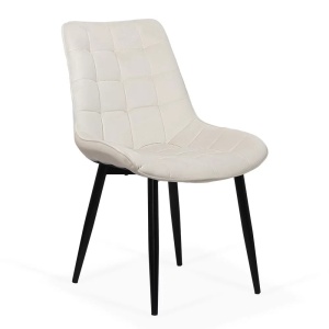 Scaun living din catifea si cadrul metalic BUC 206 CREM