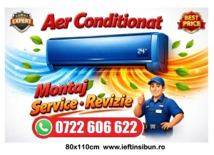 Banner Aer Condiționat – Montaj, Service, Revizie 80×110 cm Personalizat