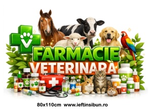 Banner Farmacie Veterinară Personalizat 80×110 cm