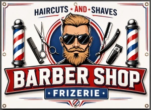Banner Frizerie Barber Shop model 03