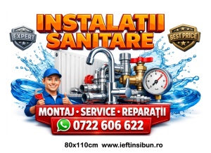 Banner Instalații Sanitare Personalizat 80×110 cm