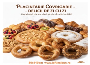 Banner Plăcintărie – Covrigărie Personalizabil 80X110 cm