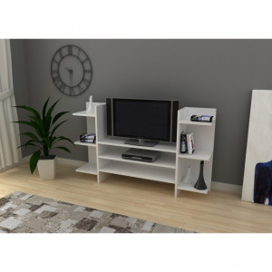Comoda TV cu rafturi bilaterale, Mesteacan, model 6033 - Img 3