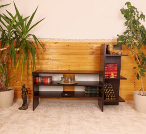 Comodă TV Modernă, 129 cm, Wenge – Suport TV cu Compartimentare Inteligentă și 3 Rafturi Laterale, model 6032