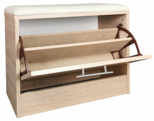 Pantofar tip taburet Milo, stejar, 60x30x45 cm