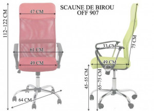 Scaun de birou cu sezut spatar Mesh, OFF907