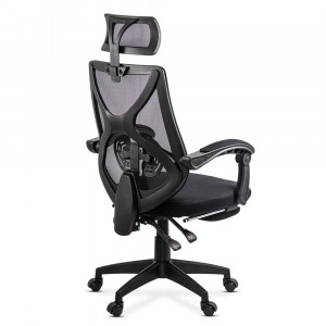 Scaun de birou MESH cu suport picioare si tetieraOFF636 NEGRU