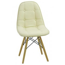 Scaun de bucatarie sezut scoica, picioare fag, piele eco, Verde Buc232
