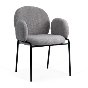Scaun dining GRI BUC 281 din material boucle cu cadru metalic