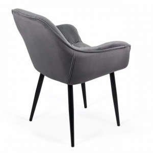 Scaun dinning tapitat catifea, Buc257 Gri