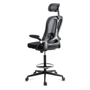 Scaun ergonomic de lucru negru din mesh cu suport picioare reglabil OFF 650 - Img 6