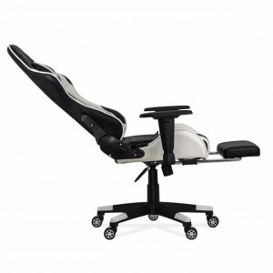 Scaun gaming cu spatar rabatabil si cotiere reglabile OFF 307 alb