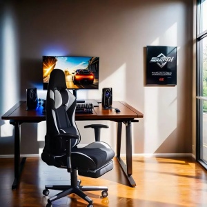 Scaun gaming de birou model  OFF 296 Negru/Alb