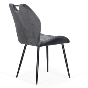 Scaun living gri din catifea cu design modern BUC 204