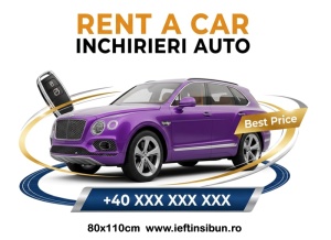 Banner „Rent a Car - Închirieri Auto” personalizabil – 80 × 110 cm