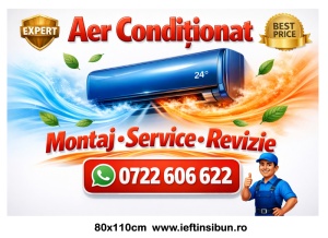 Banner Aer Condiționat – Montaj, Service, Revizie 80×110 cm Personalizat