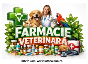 Banner Farmacie Veterinară Personalizat 80×110 cm