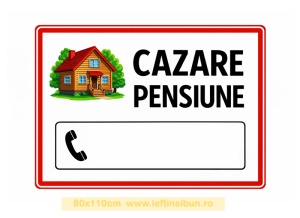 Banner "Pensiune-Cazare" Personalizabil 80X110 cm