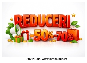 Banner Personalizat Reduceri / Promoții / Lichidare Stoc 80×110 cm